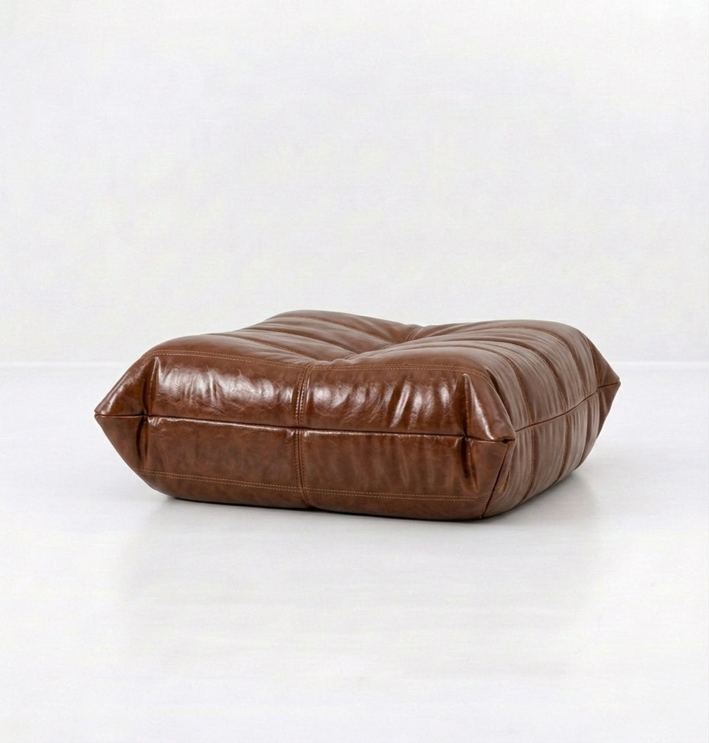 Button Ottoman Oil Wax Leather - Buttonseats