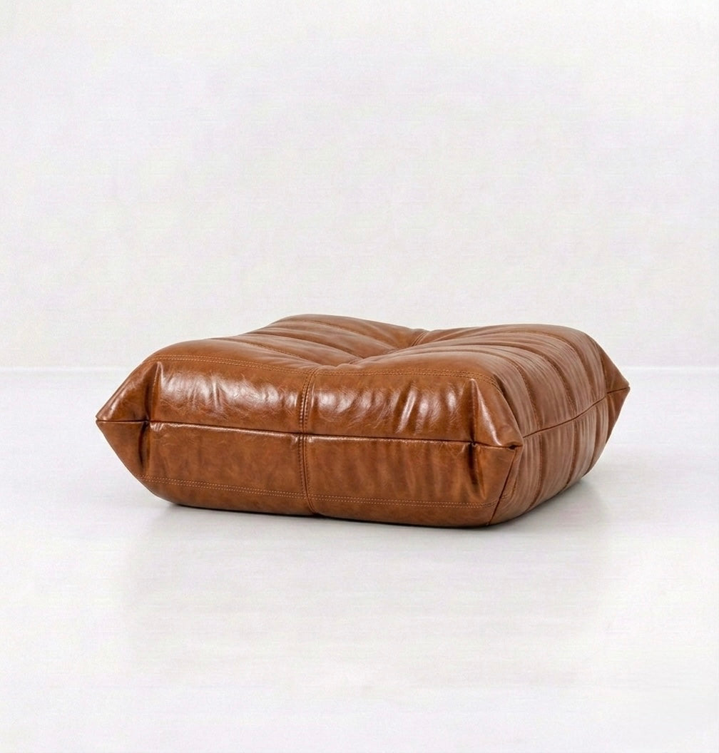 Button Ottoman Oil Wax Leather - Buttonseats