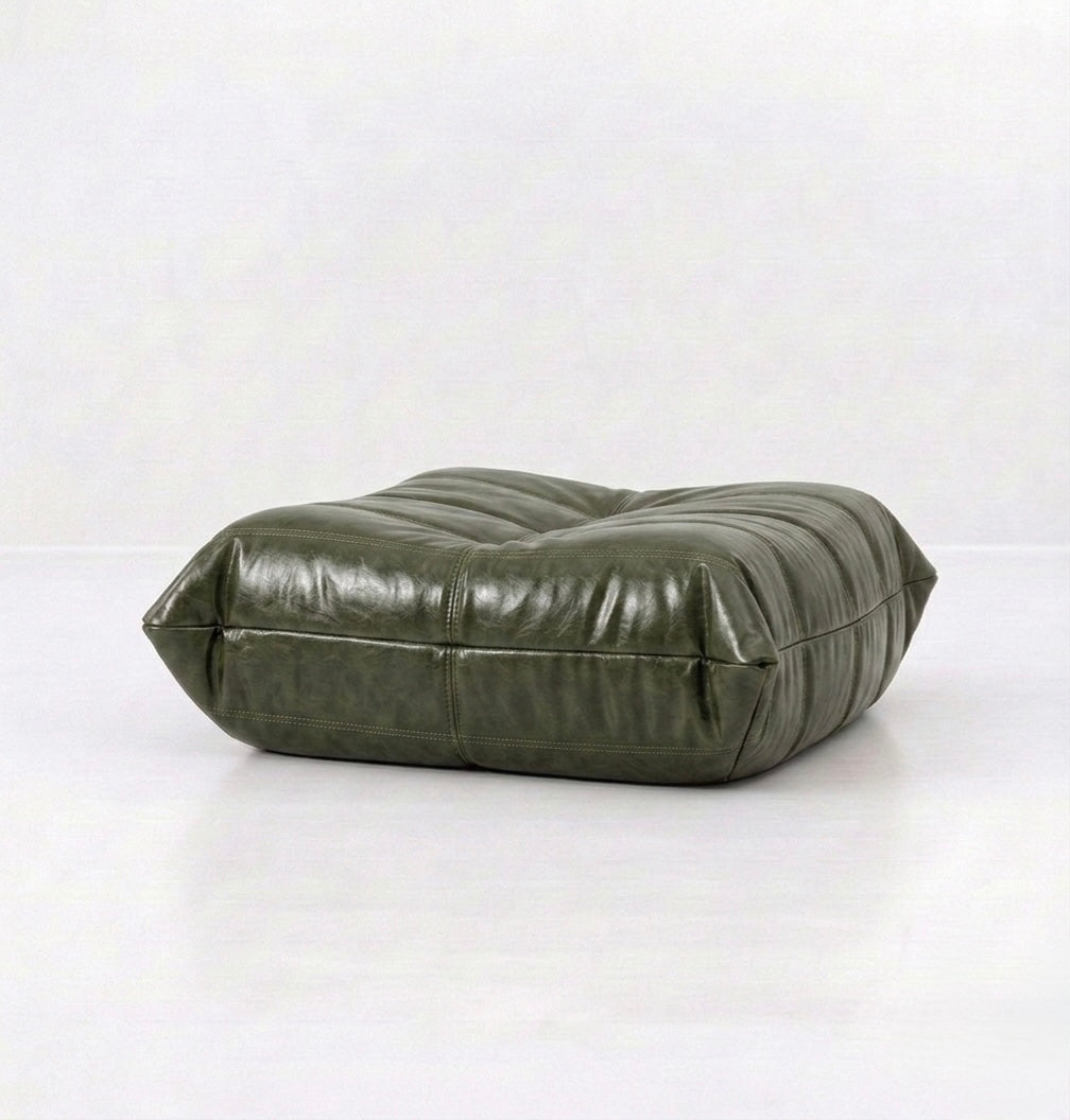 Button Ottoman Oil Wax Leather - Buttonseats